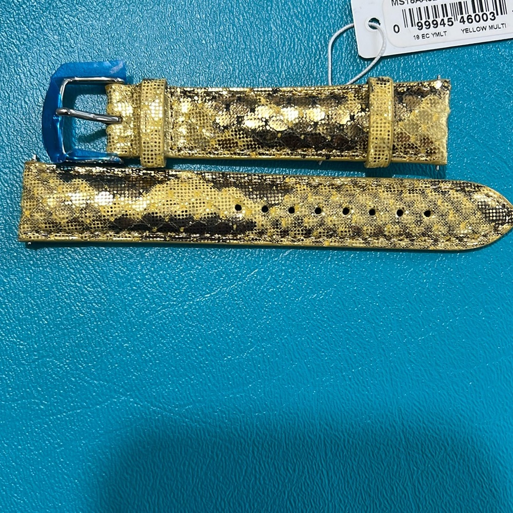 NWT 18mm Michele Glittering Gold Watch Strap